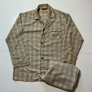 Vintage Sears Perma Prest Plaid Retro Long Sleeve 2PC Pajama Set